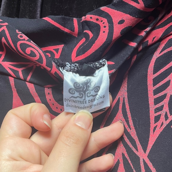 Black and red Merkaba Divinitree bell bottom festival pants - Picture 5 of 10